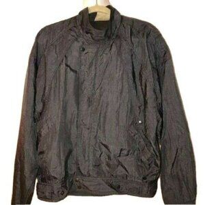 Urban Equipment Windbreaker Jacket Mens Large L Vintage Nylon Black Zipper Snaps